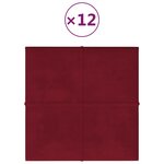 vidaXL Panneaux muraux 12 Pièces Rouge bordeaux 30x30 cm Velours 1 08 m²