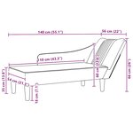 vidaXL Fauteuil long avec accoudoir droit crème tissu