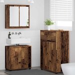vidaXL Ensemble de mobilier de salle de bain 3 Pièces Bois Ancien