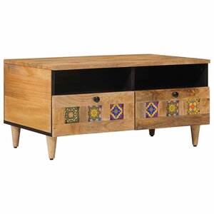 vidaXL Table basse Naturel 80 x 54 x 40 cm Bois de mangue massif