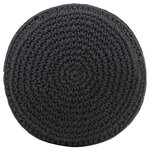 vidaXL Pouf fait à la main en macramé Anthracite 45x30 cm Coton