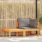 vidaXL Salon de jardin 2 Pièces avec coussins gris foncé Bois d'acacia