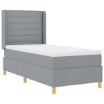 vidaXL Lit à ressorts avec tête de lit Gris clair 100 x 200 cm tissu