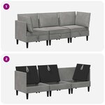 vidaXL Ensemble de meubles pour le salon 3 Pièces Gris clair Velours