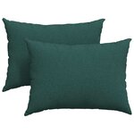 vidaXL Coussins de canapé 2 pc tissu Vert foncé 70 x 50 cm