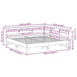 vidaXL Lit bibliothèque sans matelas cire marron 200x200 cm pin massif