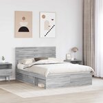 vidaXL Cadre de lit Gris Sonoma 140 x 200 cm Pin massif