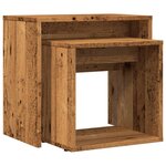 vidaXL Tables basses gigognes 2 Pièces vieux bois bois d'ingénierie