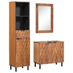 vidaXL Ensembles de salle de bain 3 Pièces Acacia Marron Winish