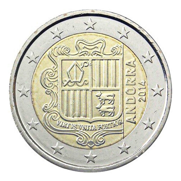 2 euros face nationale Andorre 2014 - Armoiries.