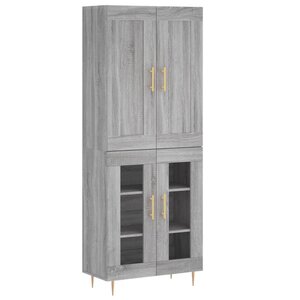 vidaXL Buffet haut Sonoma gris 69 5x34x180 cm Bois d'ingénierie