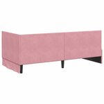 vidaXL Cadre de lit d'angle Rose 90 cm x 200 cm Velours