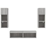 vidaXL Unités murales TV avec LED 6 Pièces gris sonoma bois d'ingénierie