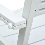 vidaXL Chaises de jardin lot de 4 Blanc PEHD Aspect de bois