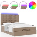VidaXL Cadre de lit ottoman et matelas cappuccino 140x190cm similicuir