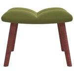 vidaXL Chaise à bascule avec repose-pied Vert clair Velours