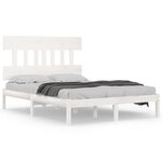 vidaXL Cadre de lit sans matelas blanc 160x200 cm bois massif