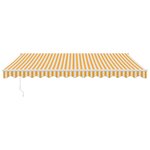 vidaXL Auvent rétractable jaune et blanc 4x3 m tissu et aluminium