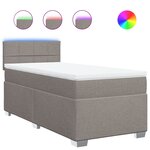 vidaXL Sommier à lattes de lit avec matelas Taupe 90x200 cm Tissu