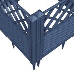 vidaXL Jardinière avec piquets bleu gris 43 5x43 5x43 5 cm PP