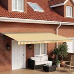 vidaXL Toile de rechange pour auvent Jaune et blanc 500 × 300 cm