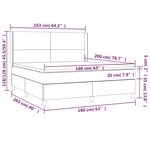 vidaXL Sommier à lattes de lit avec matelas Noir 160x200 cm Tissu