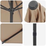 vidaXL Parasol de jardin 300 x 300 cm Polyester Rectangulaire Taupe