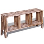 vidaXL Meuble TV empilable en teck recyclé avec 3 étagères