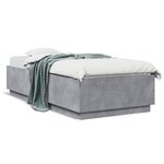 vidaXL Cadre de lit gris béton 90x200 cm bois d'ingénierie