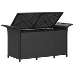 vidaXL Banc de jardin avec coussin noir 116x46x57 cm résine tressée
