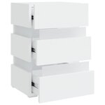 vidaXL Table de chevet à LED blanc 45x35x67 cm bois d'ingénierie