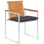 vidaXL Chaises de jardin lot de 6 avec coussins Bois d'acacia solide