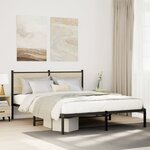 vidaXL Cadre de lit en métal sans matelas chêne sonoma 140x190 cm