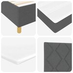 vidaXL Lit à ressorts avec matelas gris foncé 80x200 cm en tissu