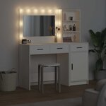 vidaXL Table de Toilette avec tiroir 2 Pièces Blanc Bois d'ingénierie