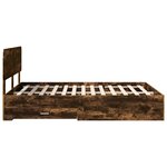 vidaXL Cadre de lit Chêne fumé 150 x 200 cm Bois d'ingénierie