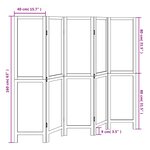 vidaXL Cloison de séparation 5 panneaux marron foncé paulownia massif