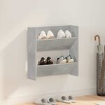 vidaXL Armoire à chaussures murale Gris béton 60x18x60 cm Aggloméré