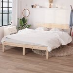 vidaXL Cadre de lit bois de pin massif 135x190 cm double