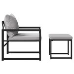 vidaXL Ensemble de canapé de jardin 4 Pièces Noir 61 x 72 5 x 71 cm Acier