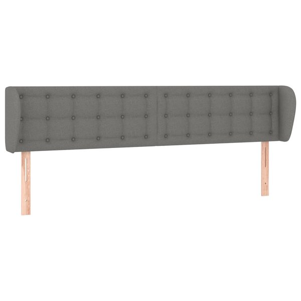 vidaXL Tête de lit avec oreilles Gris foncé 203x16x78/88 cm Tissu