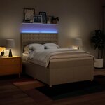 vidaXL Sommier à lattes de lit avec matelas Crème 160x200 cm Tissu