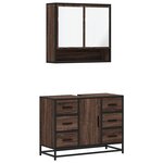 vidaXL Ensemble de meubles de salle de bain 2 Pièces Chêne marron