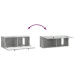 vidaXL Meuble TV mural 78 5 x 31 x 30 cm Gris béton Bois d'ingénierie