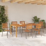 Ensemble de salle à manger de jardin 7 pièces vidaXL Gris Poly Rattan Acacia
