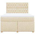 vidaXL Sommier à lattes de lit avec matelas Crème 140x200 cm Tissu