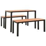 vidaXL Ensemble à manger de jardin 3 Pièces acier et WPC marron et noir