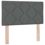 vidaXL Lit à ressorts avec tête de lit Gris foncé 80 x 200 cm tissu