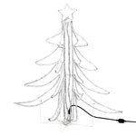 vidaXL Arbres de Noël pliables avec LED 3 Pièces Blanc chaud 87x87x93 cm