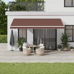 vidaXL Auvent manuel rétractable avec LED marron 500x350 cm